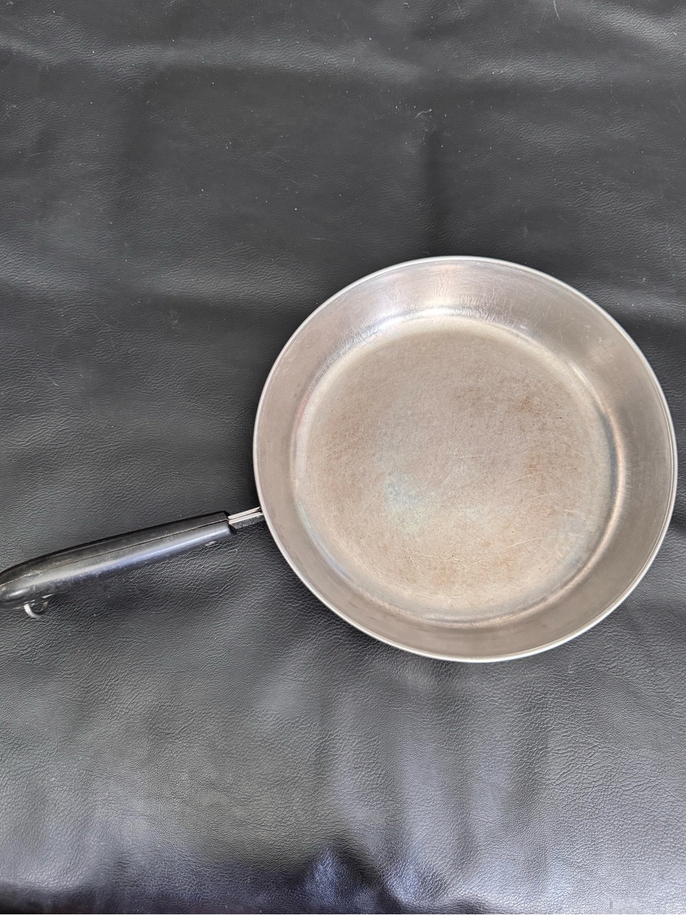 Revere Ware 10" Skillet Fry Saute Pan Copper Bottom SS Dbl Circle 1801 Vintage